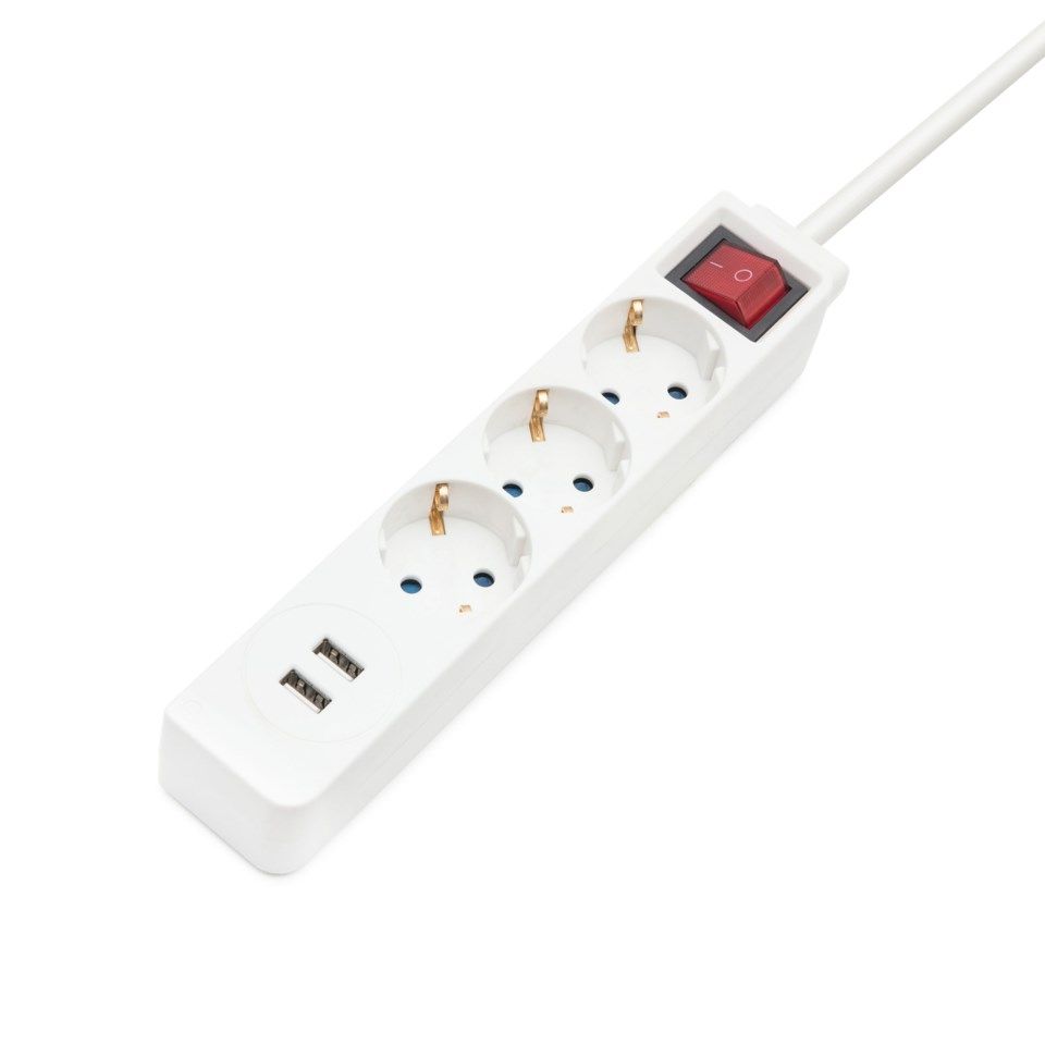 Luxorparts Grenuttak med USB-lading 3-veis
