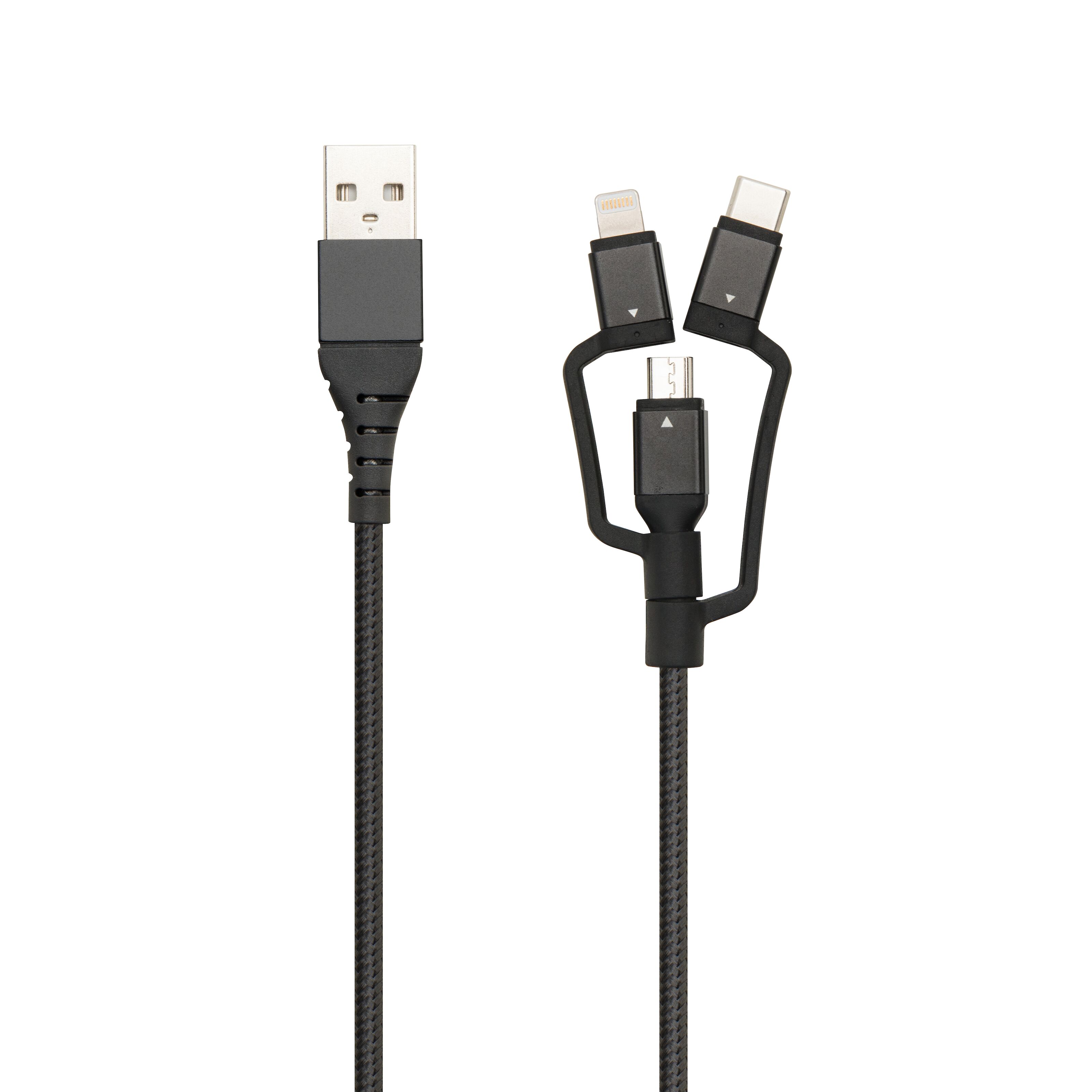 Linocell Premium MicroUSBkabel med Lightning och USBCadapter USB