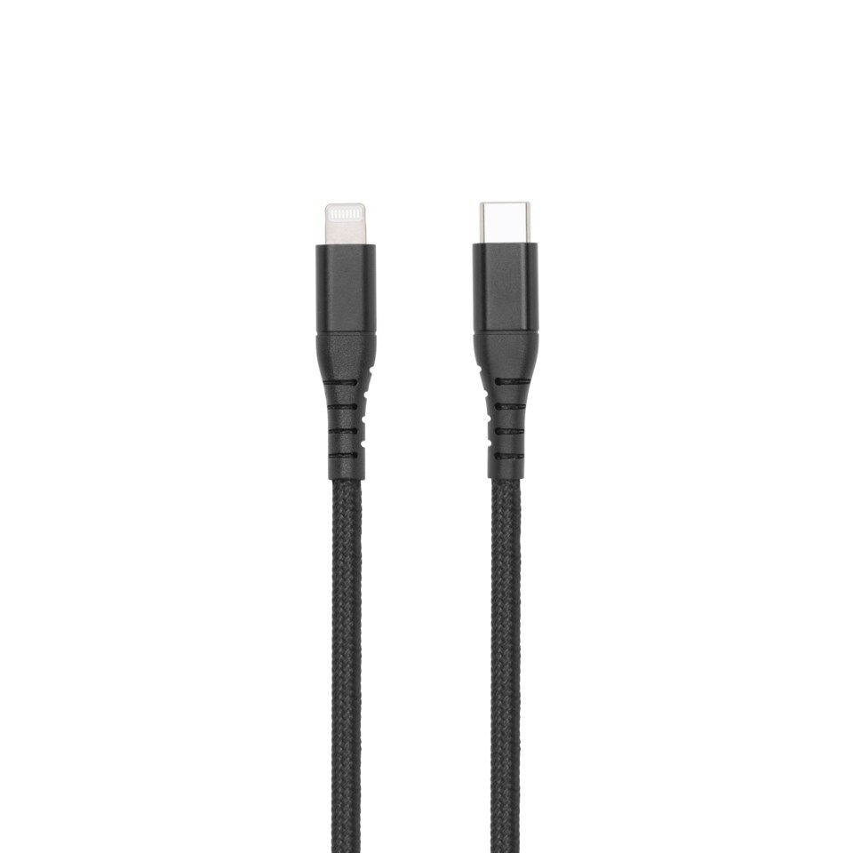 Linocell Premium USB-C till Lightning-kabel Svart 1 m