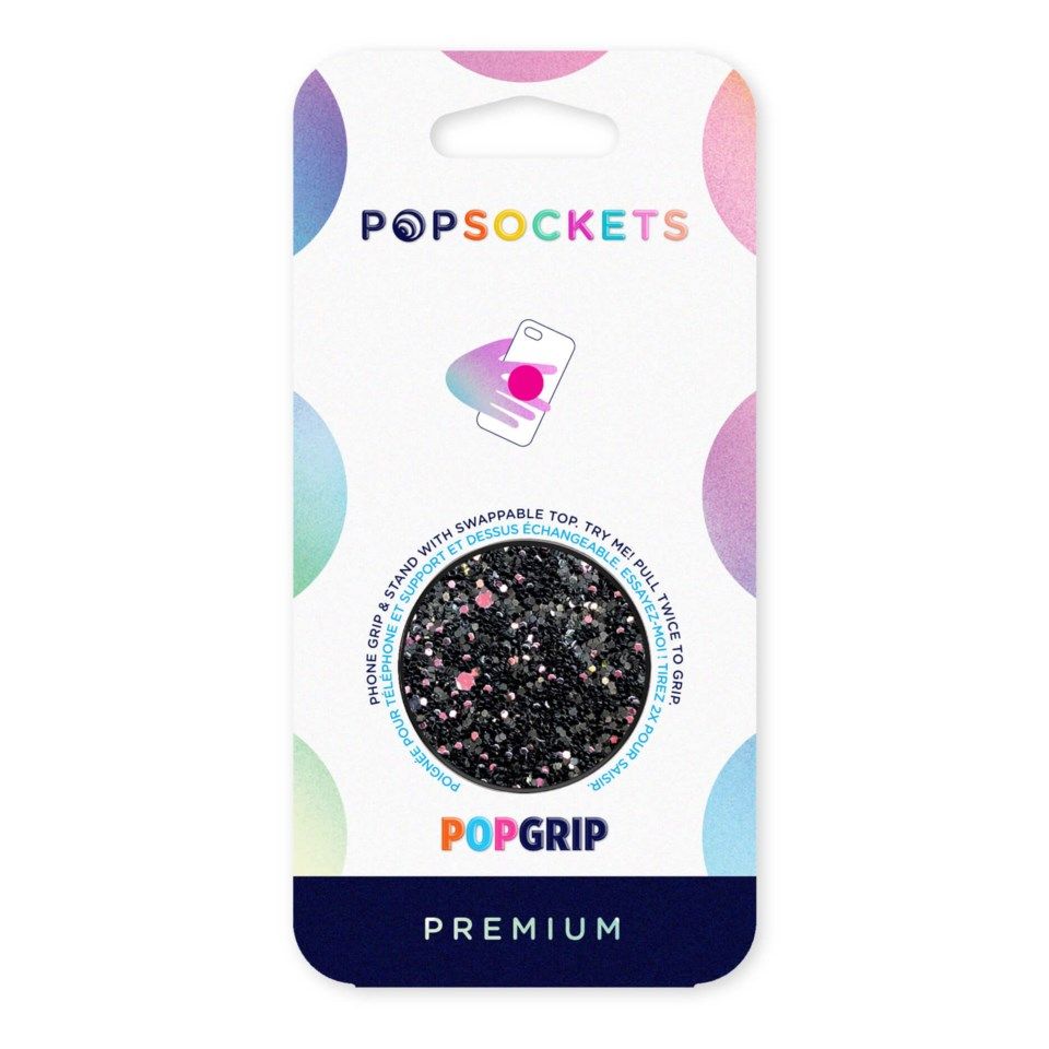 Popsockets Premium Grep for mobil Glittersvart