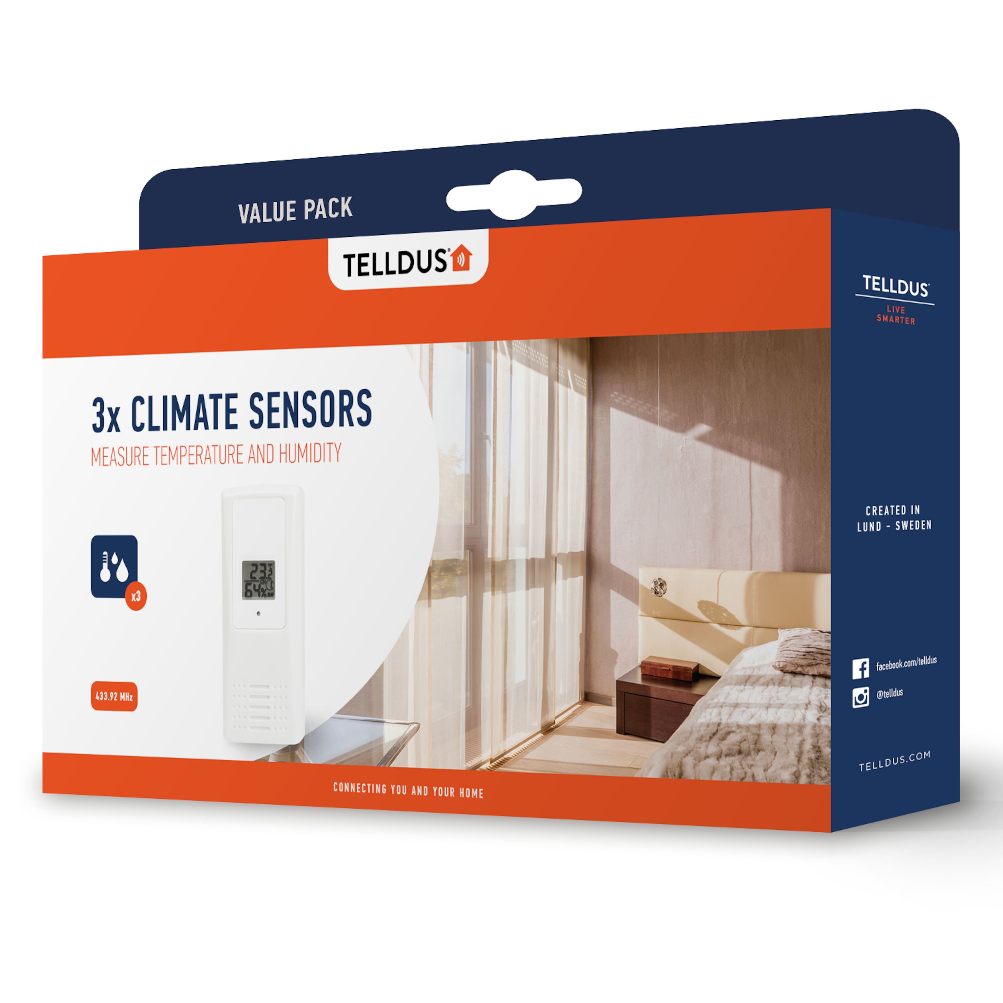 Telldus Termometer och hygrometer för Tellstick Telldus smarta hem