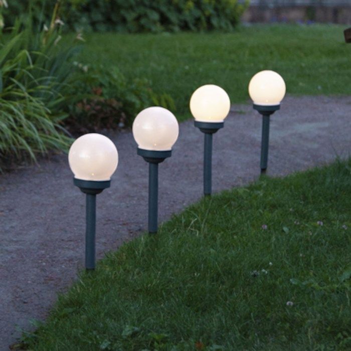 Solcellsdrivet LED-trädgårdsklot Ø10 cm 4-pack