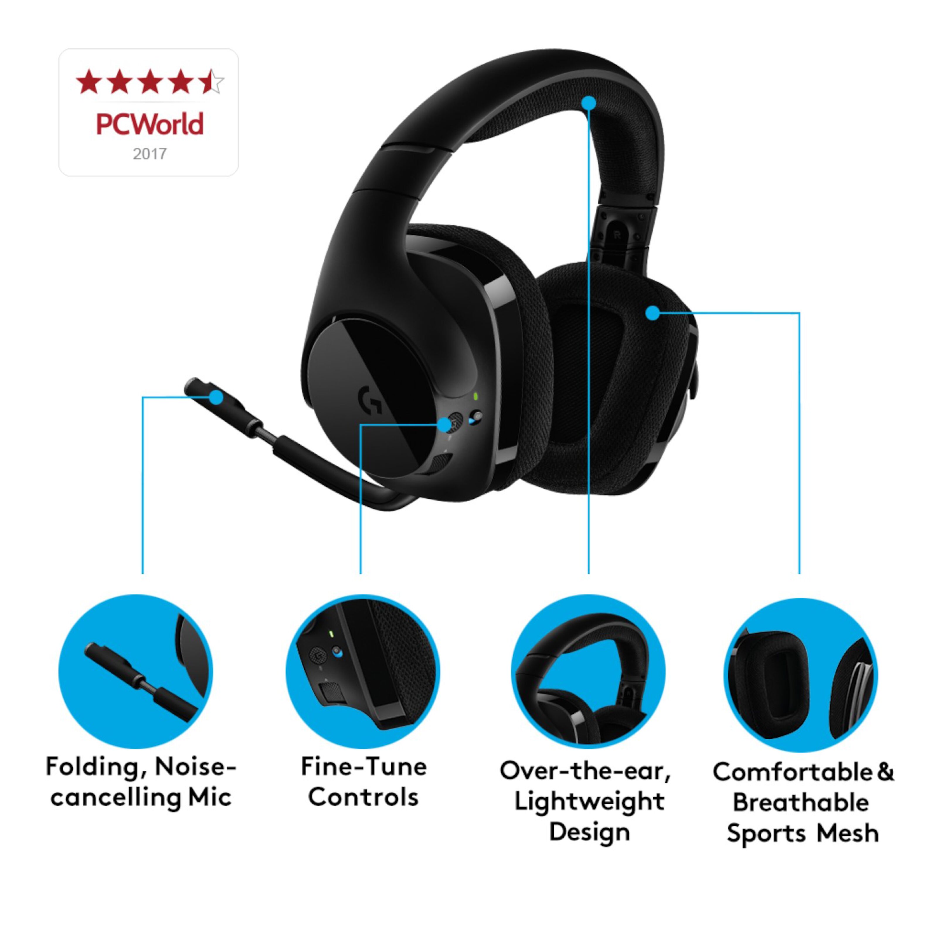 Logitech G533 Trådlöst gamingheadset Gamingheadsets