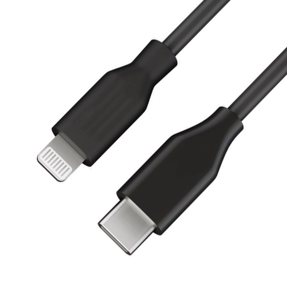 Linocell USB-C til Lightning-kabel Svart 0,5 m