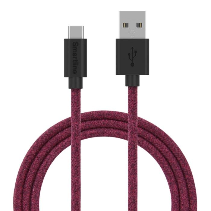 Smartline Fuzzy USB-C-kabel till USB 2 m Lila