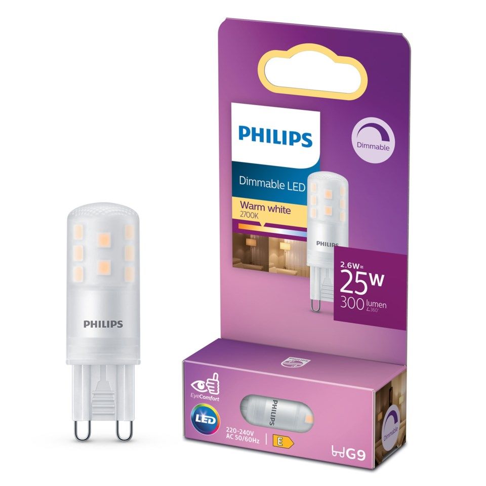 Philips LED-lampa G9 300 lm