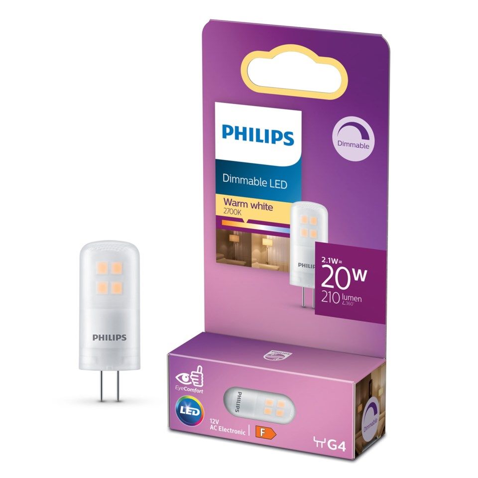 Philips LED-lampa Dimbar G4 200 lm