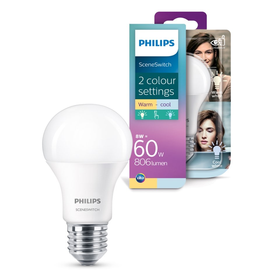 Philips Sceneswitch LED-pære E27 806 lm