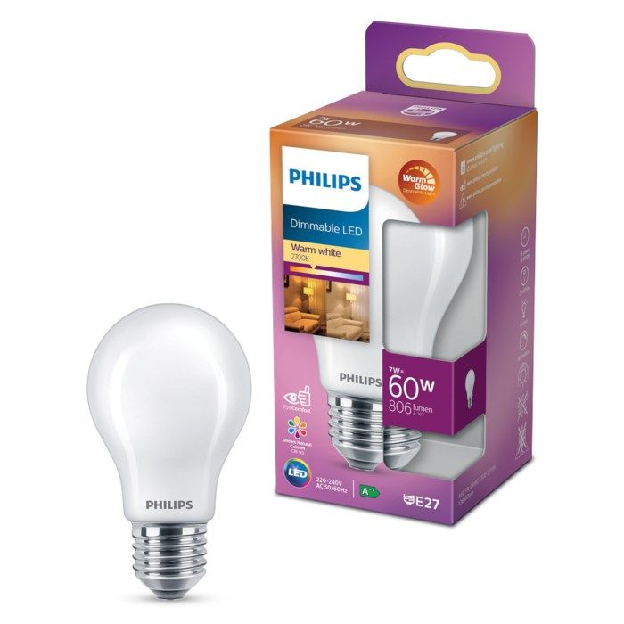 Philips Dimbar LED-lampa E27 806 lm