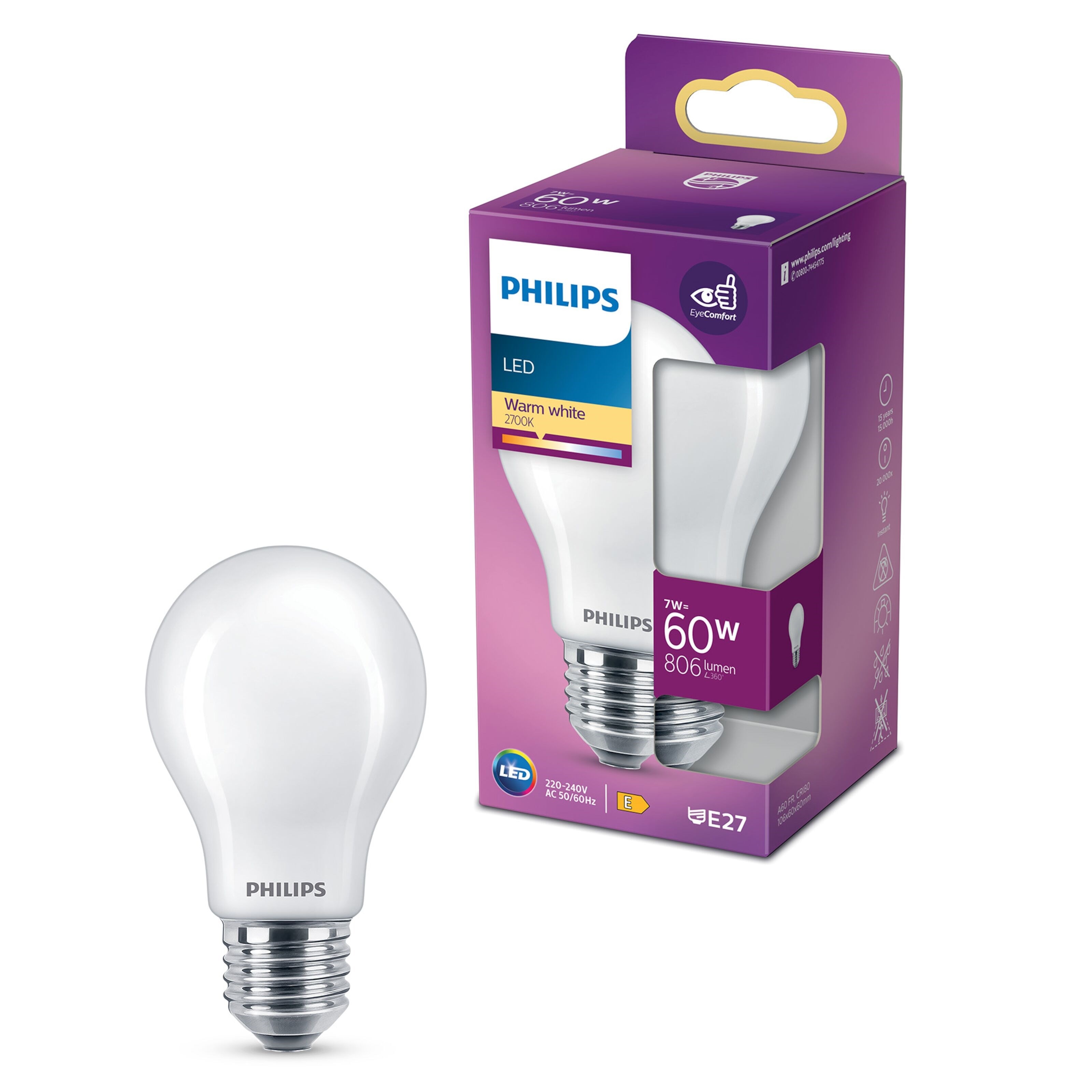 Philips Globlampa LED E27 806 lm - E27-lampor | Kjell.com