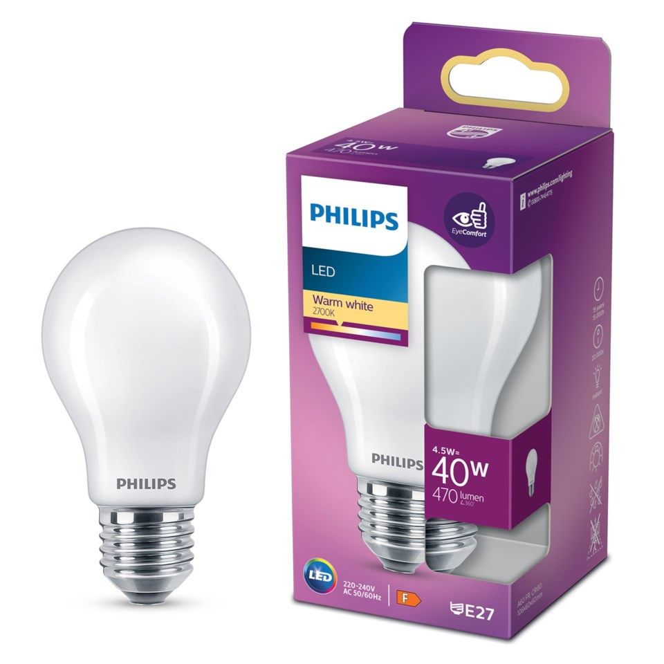 Philips LED-globepære E27 470 lm