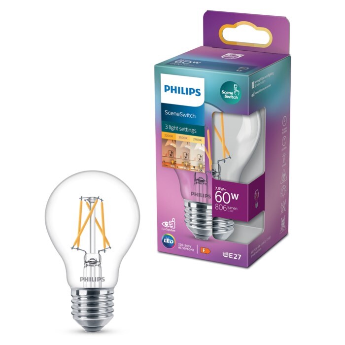 Philips Sceneswitch LED-lampa E27 806 lm