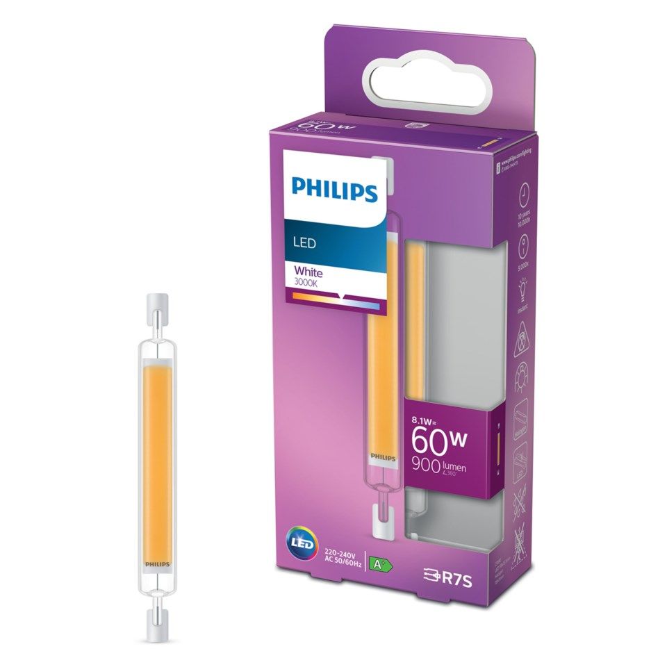 Philips LED-rörlampa R7s 118 mm 806 lm