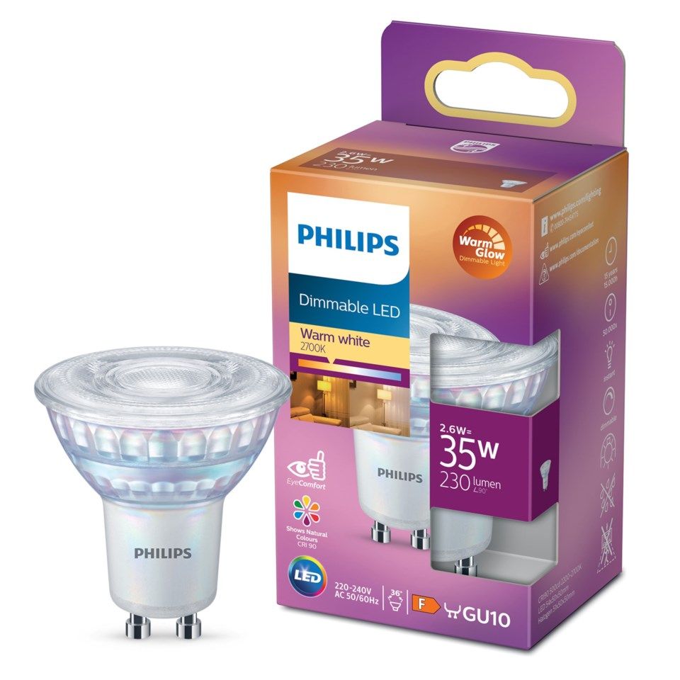 Philips LED-pære GU10 230 lm
