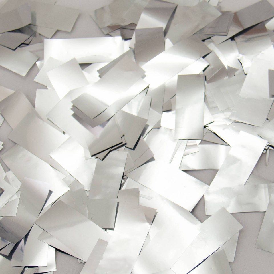 Konfettikanon med papirremser XL Sølv