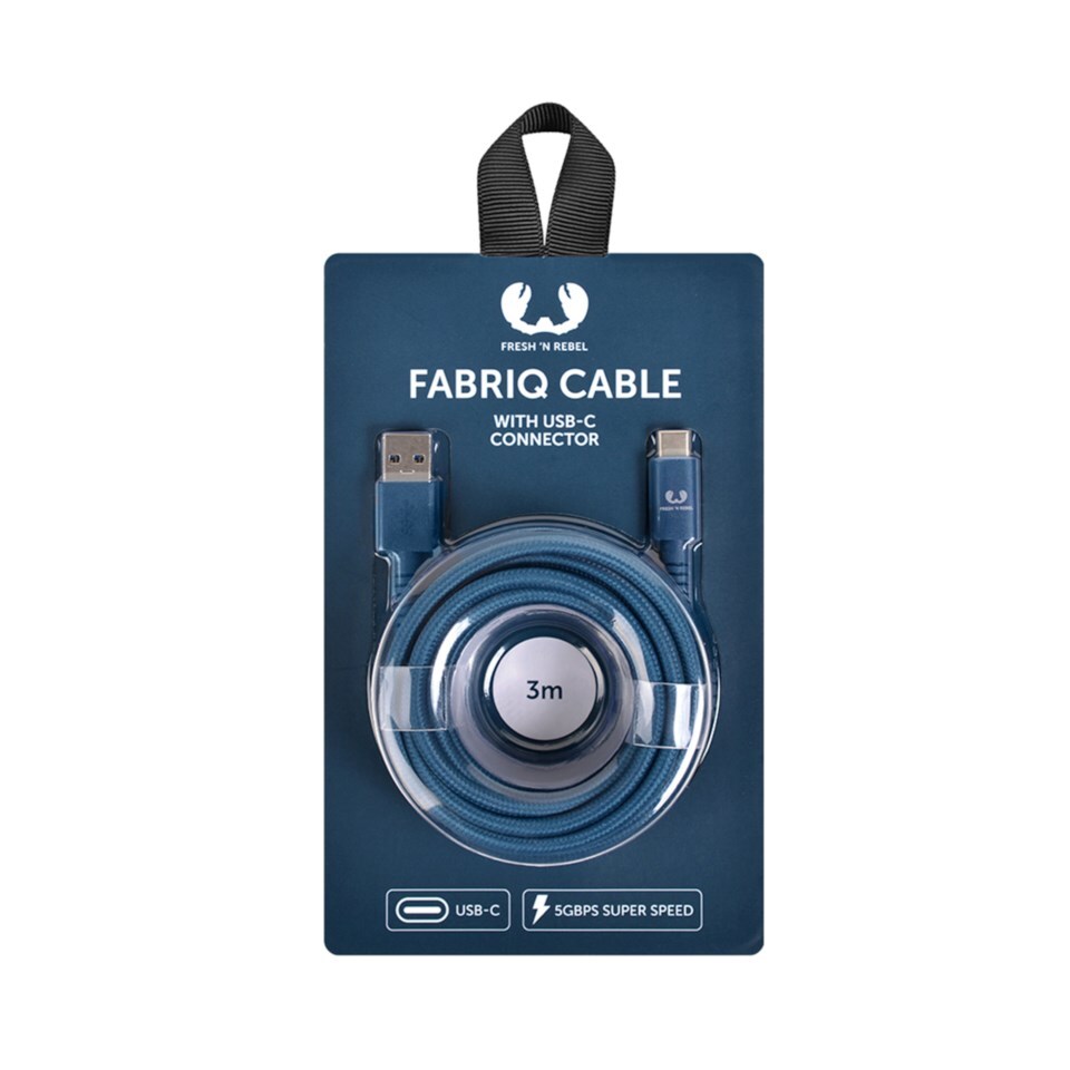 Fresh n Rebel Fabriq USB-C-kabel 3 m Blå