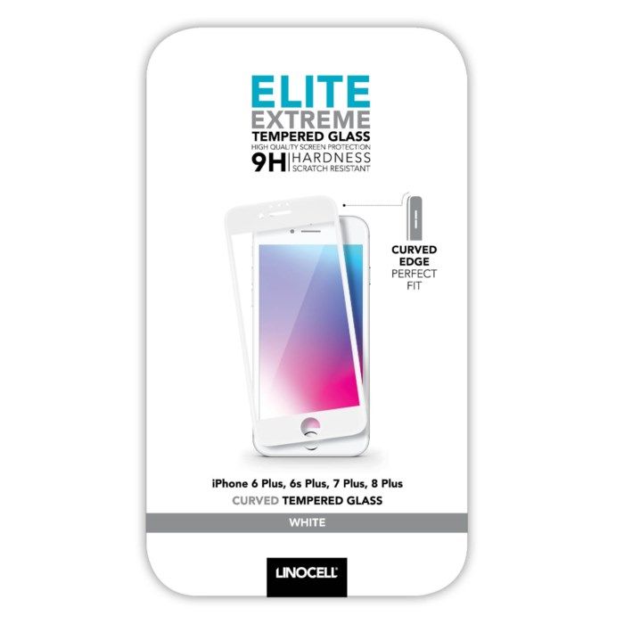 Linocell Elite Extreme Curved Skärmskydd för iPhone 6 7 och 8 Plus Vit