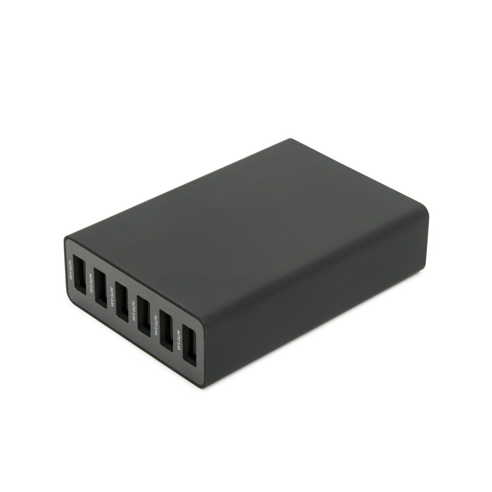 Linocell USB-laddstation 6 portar Svart