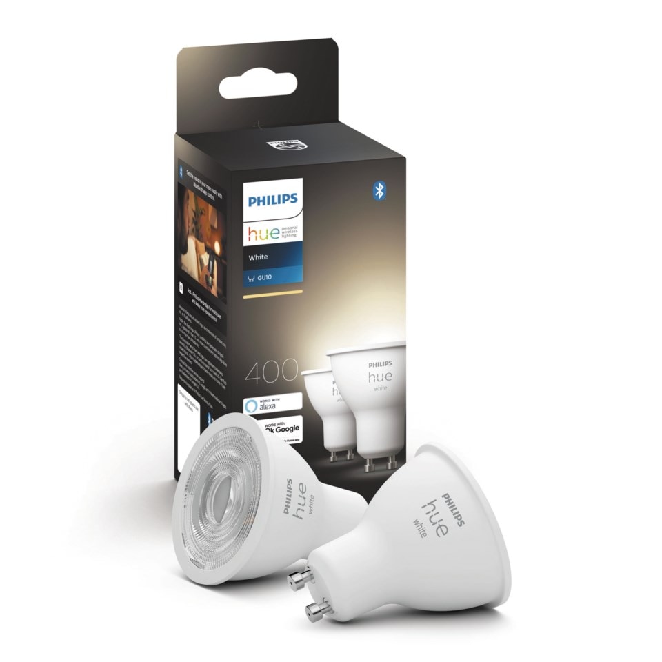 Philips Hue White Smart LED-pære GU10 400 lm 2-pk.