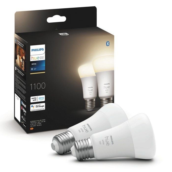 Philips Hue White Smart LED-lampa E27 1100 lm 2-pack