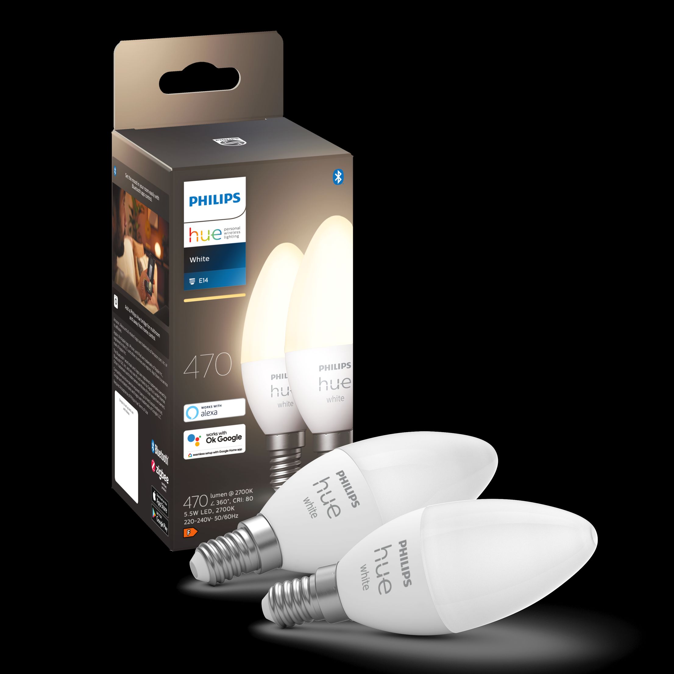 Philips Hue White Smart LED-lampa E14 470 lm - Homekit