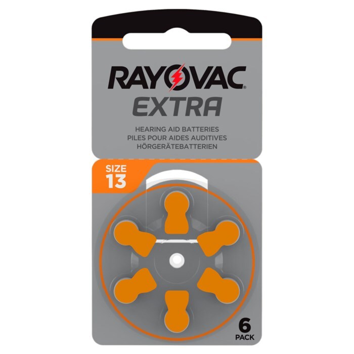 Rayovac Hörapparatsbatterier Orange ZA13 6-pack