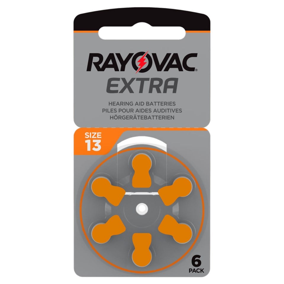 Rayovac Høreapparatbatterier Oransje ZA13 6-pk.