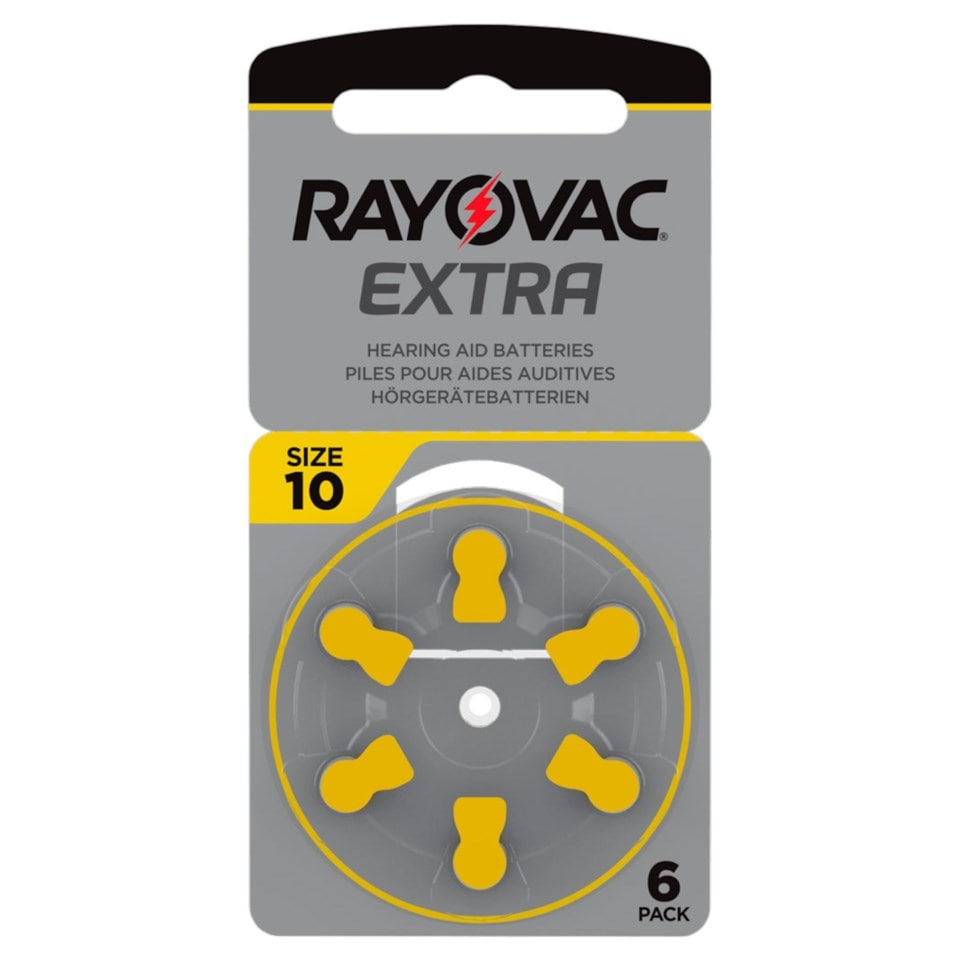 Rayovac Hörapparatsbatterier Gul ZA10 6-pack