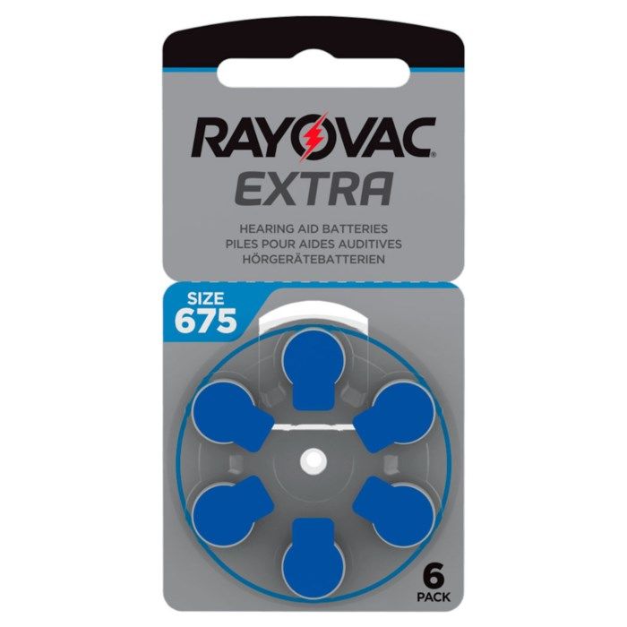 Rayovac Hörapparatsbatterier Blå 675P 6-pack