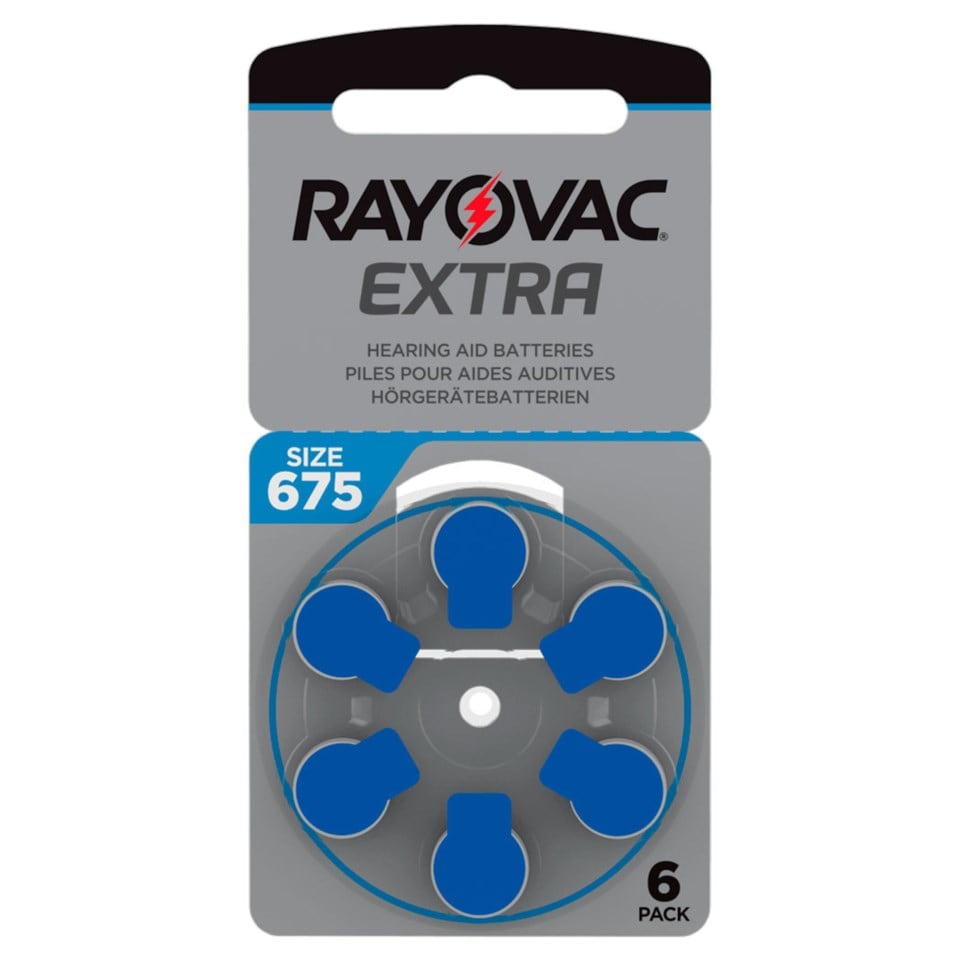 Rayovac Høreapparatbatterier Blå 675P 6-pk.