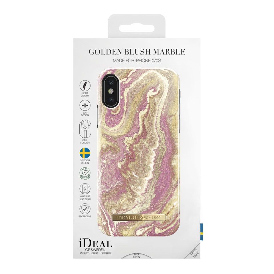 IDEAL OF SWEDEN Golden Blush Marble Mobilskal för iPhone X/Xs
