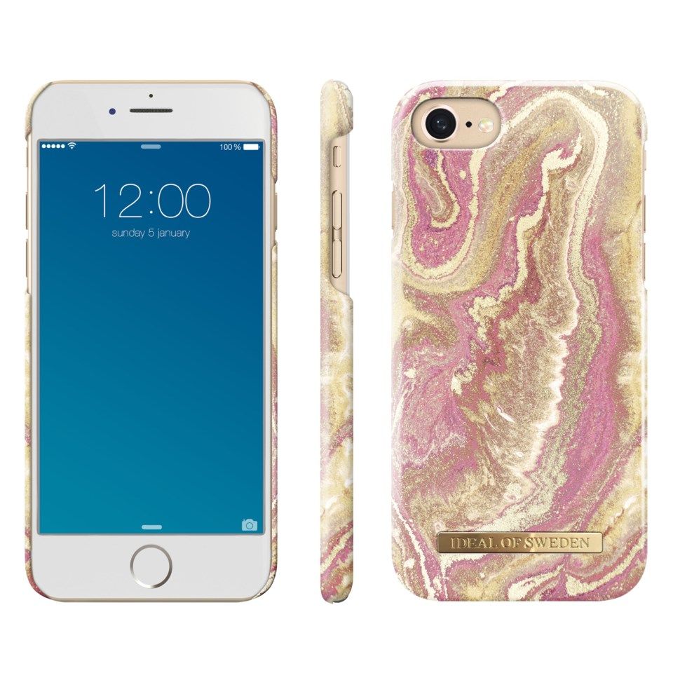 IDEAL OF SWEDEN Golden Blush Marble Mobilskal för iPhone 6/7/8/SE (2020/2022)