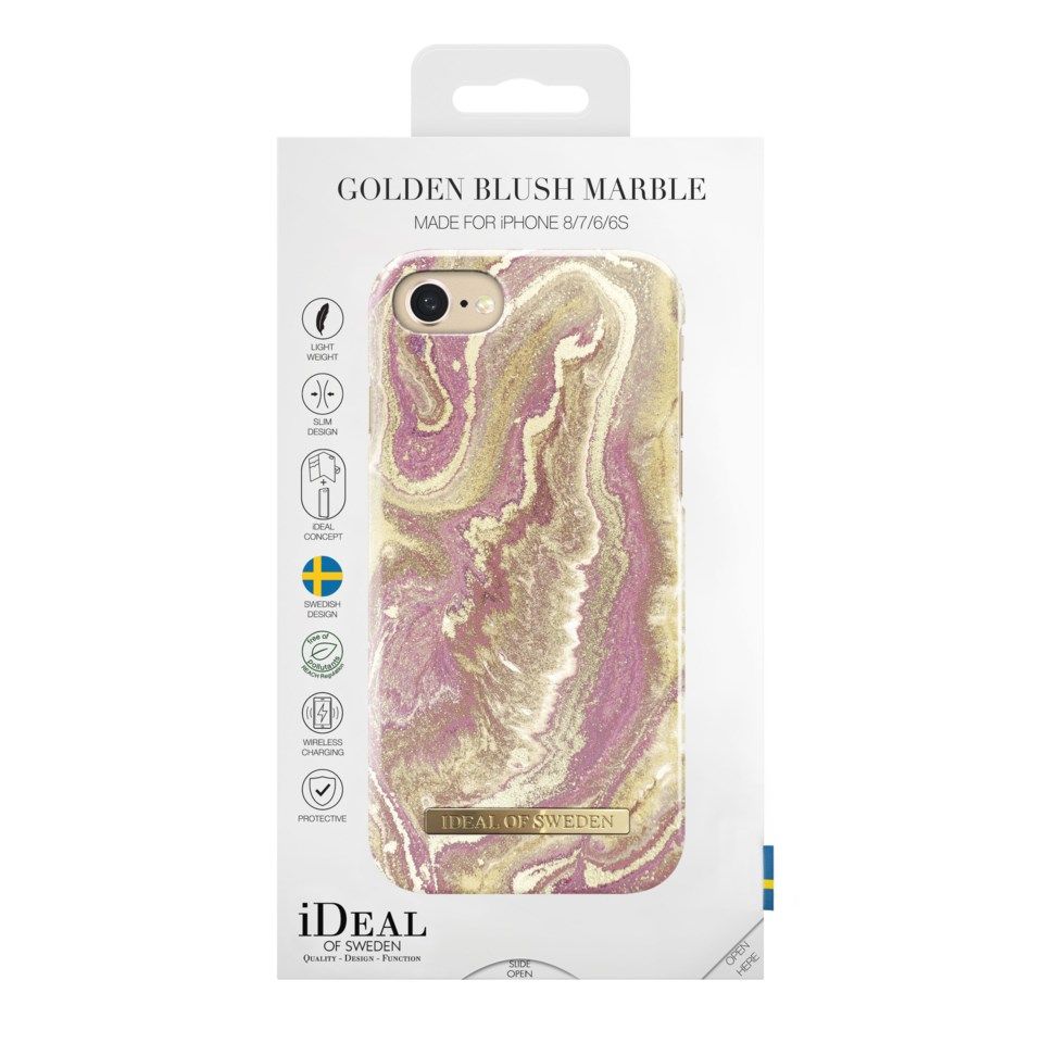 IDEAL OF SWEDEN Golden Blush Marble Mobilskal för iPhone 6/7/8/SE