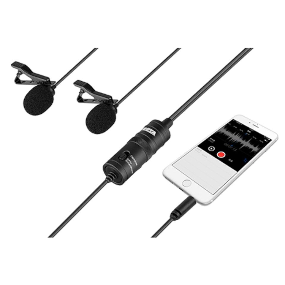 Boya BY-M1DM To myggmikrofoner for mobilen eller kameraet