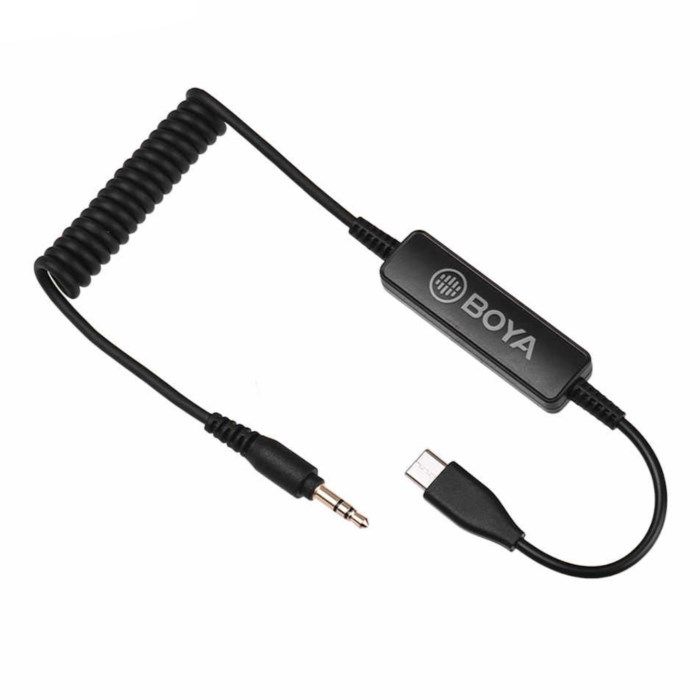Boya 35C-USB C USB-C til 3,5 mm spiralkabel for mikrofon