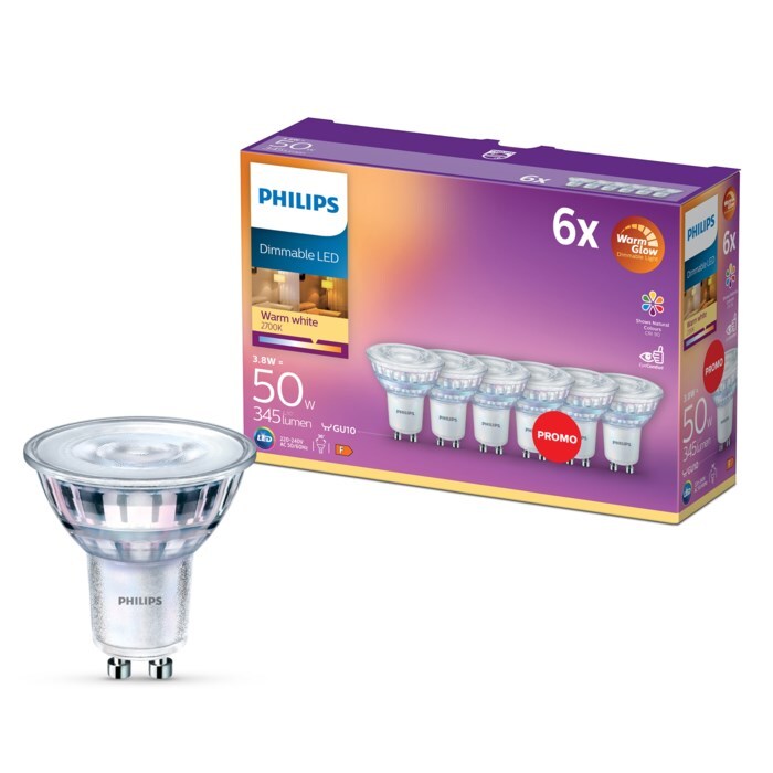 Philips LED-lampa GU10 345 lm 6-pack