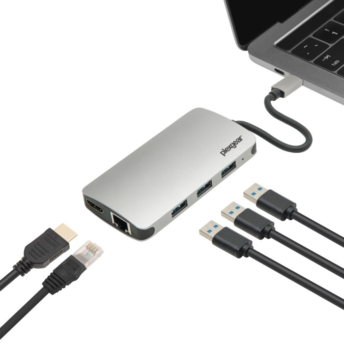 Plexgear Multiadapter för USB-C med 9 anslutningar