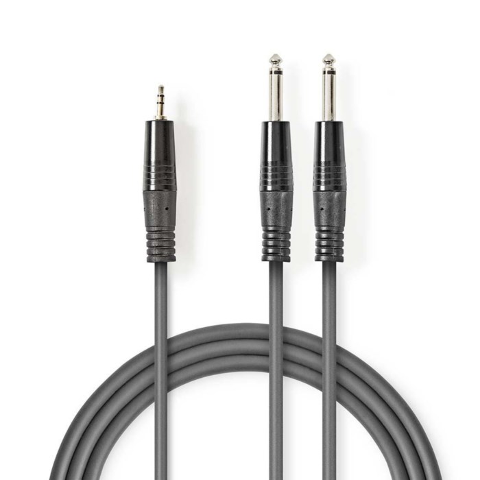 Adapterkabel 2x 6,3 mm till 3,5 mm Stereo 1,5 m