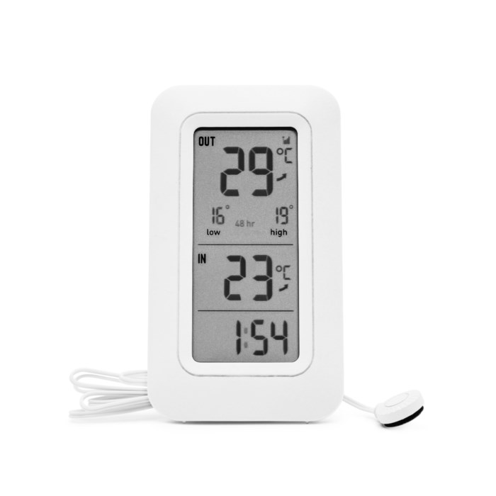 Klassisk termometer för inne- och utetemperatur