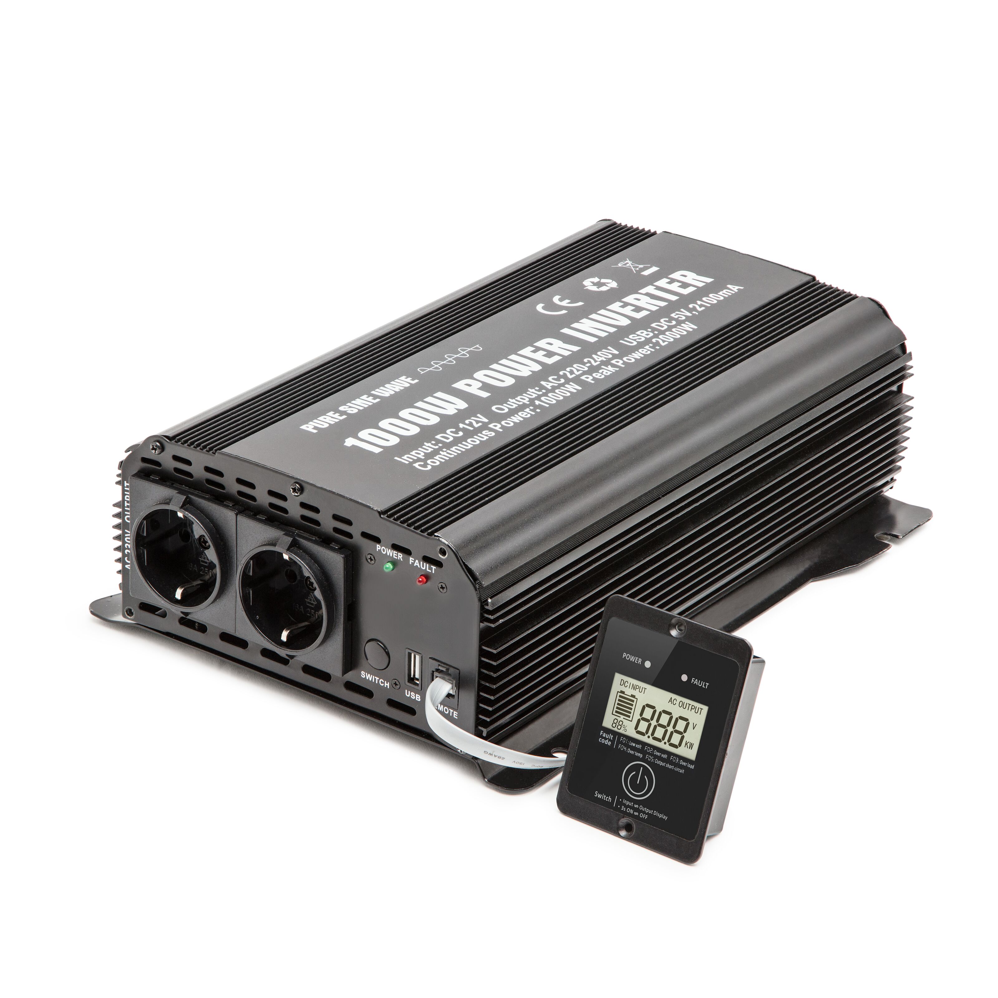 Luxorparts Vekselretter med ren sinuskurve 1000 W