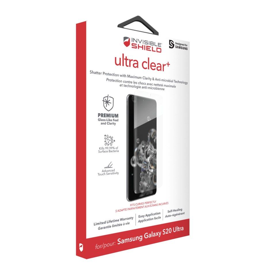 Invisible Shield Ultra Clear+ Skjermbeskytter for Galaxy S20 Ultra