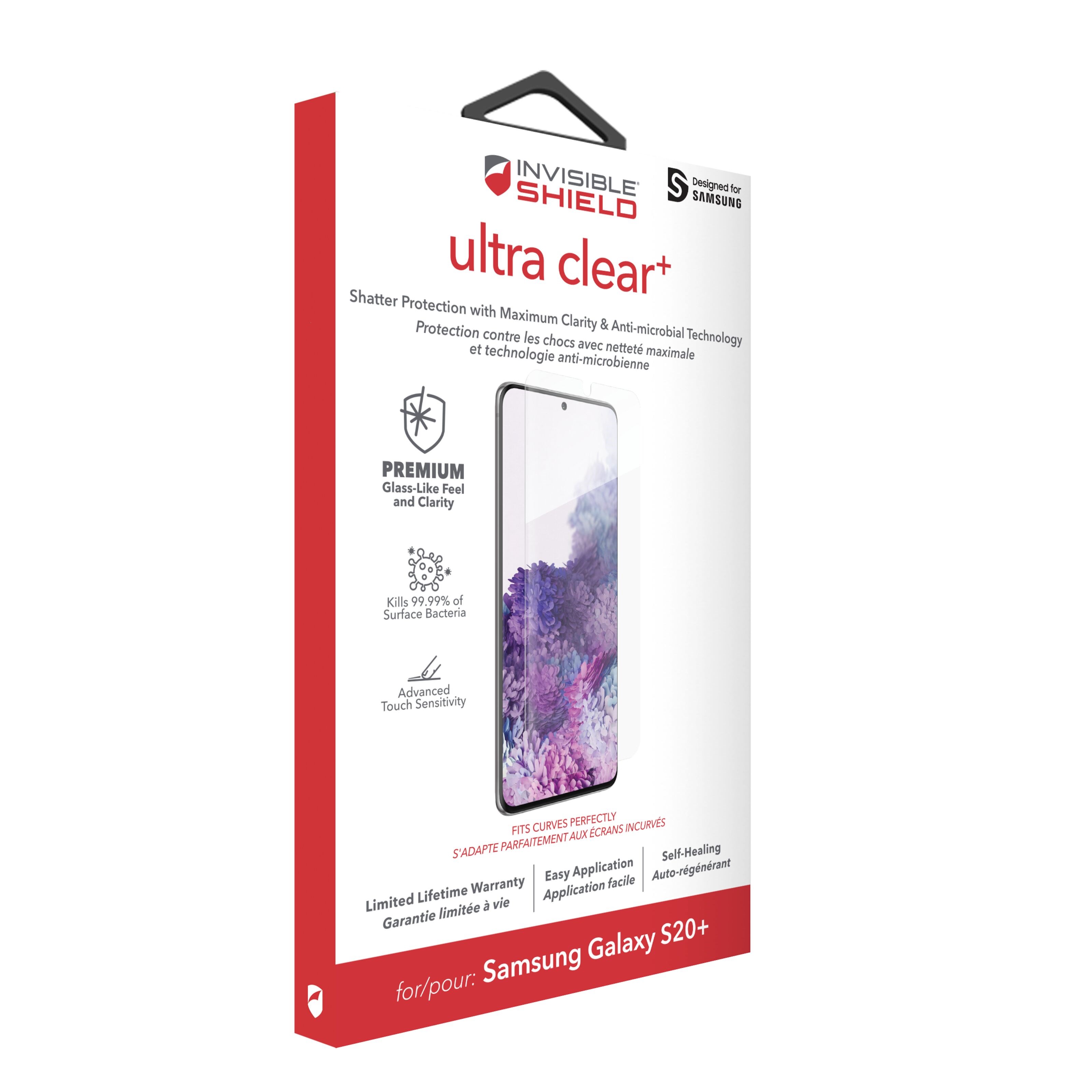 Invisible Shield Ultra Clear+ Skärmskydd för Galaxy S20 Plus - Skärmskydd till Galaxy S20