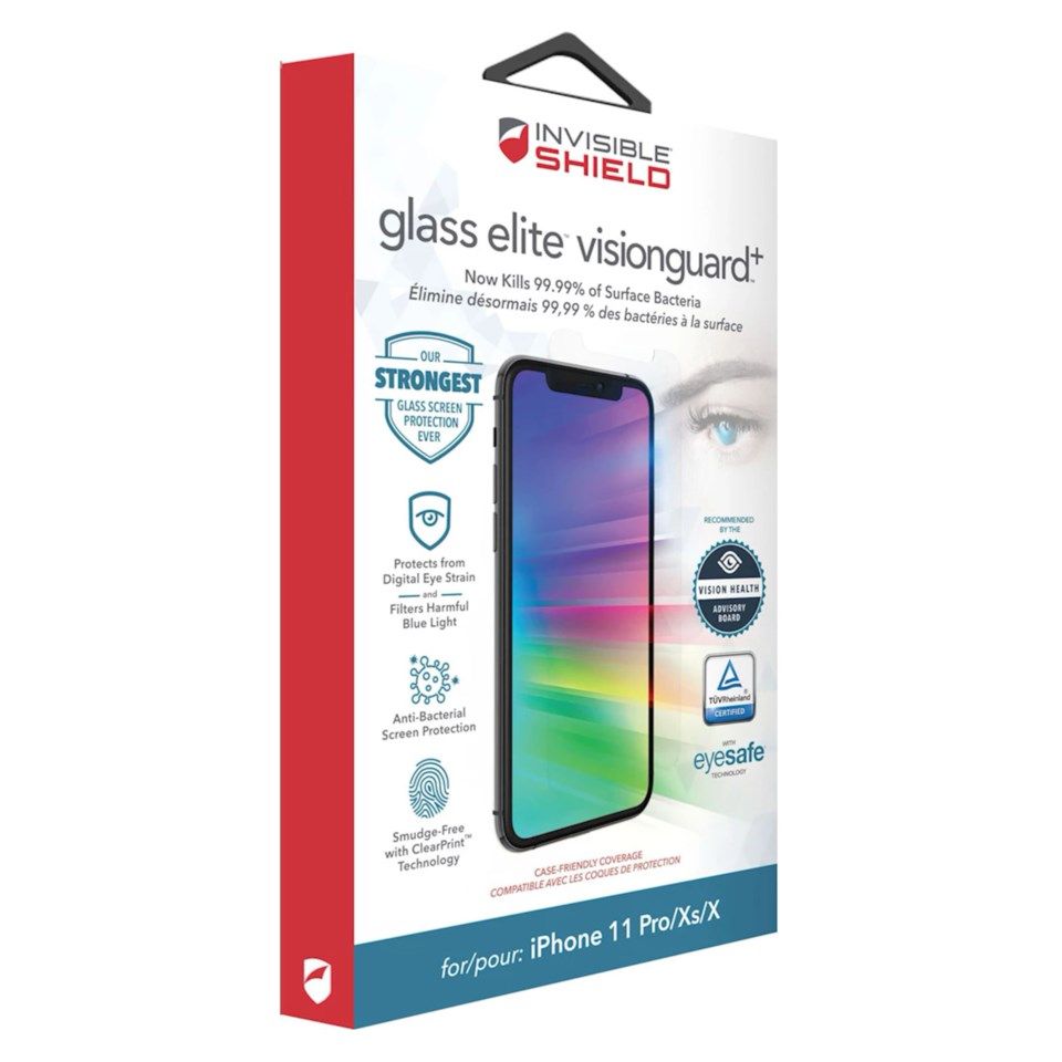 Invisible Shield Glass Elite Visionguard for iPhone X, Xs, 11 Pro