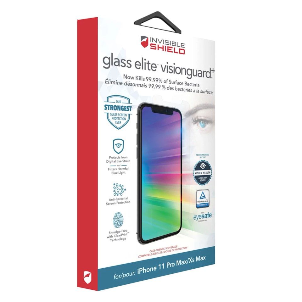 Invisible Shield Glass Elite Visionguard+ för iPhone Xs Max och 11 Pro Max