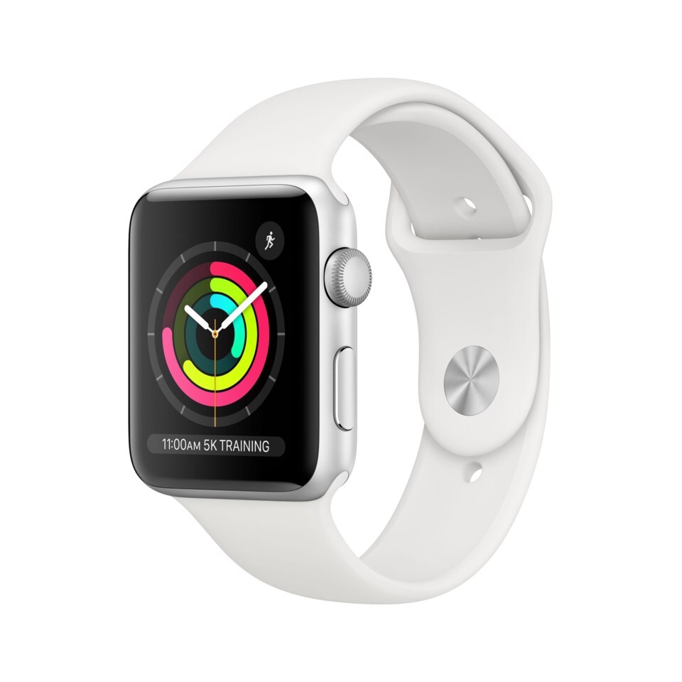 Apple Watch Series 3 (GPS) 42 mm Silver/Vit - Series 3 | Kjell.com