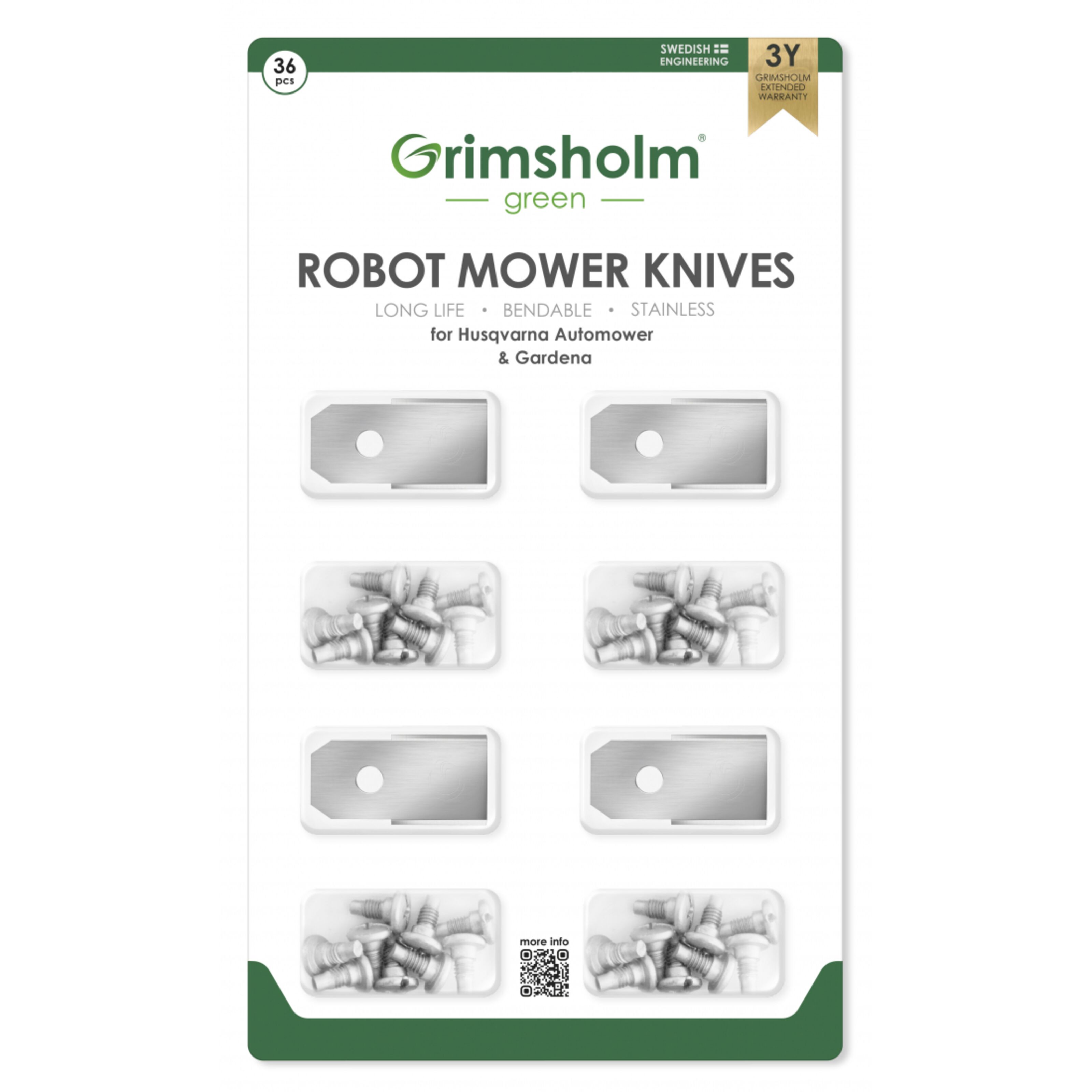 Grimsholm Reservkniv för Husqvarna/Gardena 36-pack