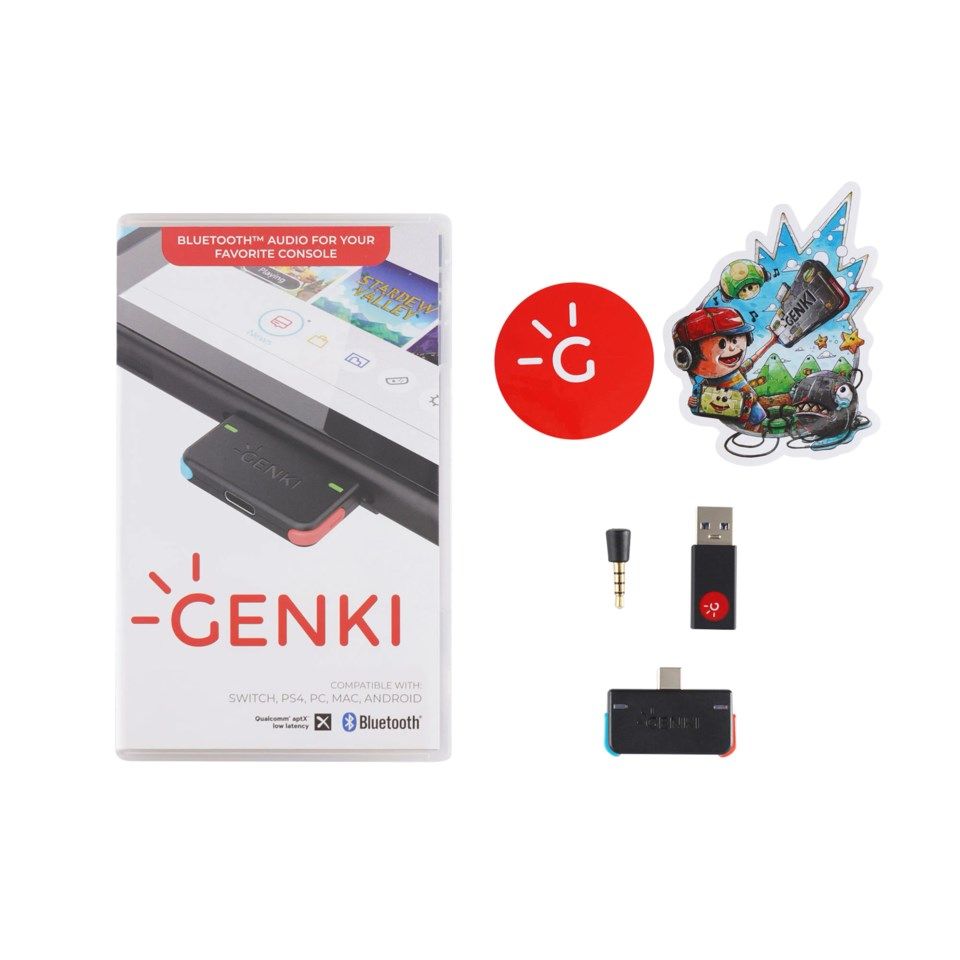 Genki Audio Adapter BT Rød/Blå
