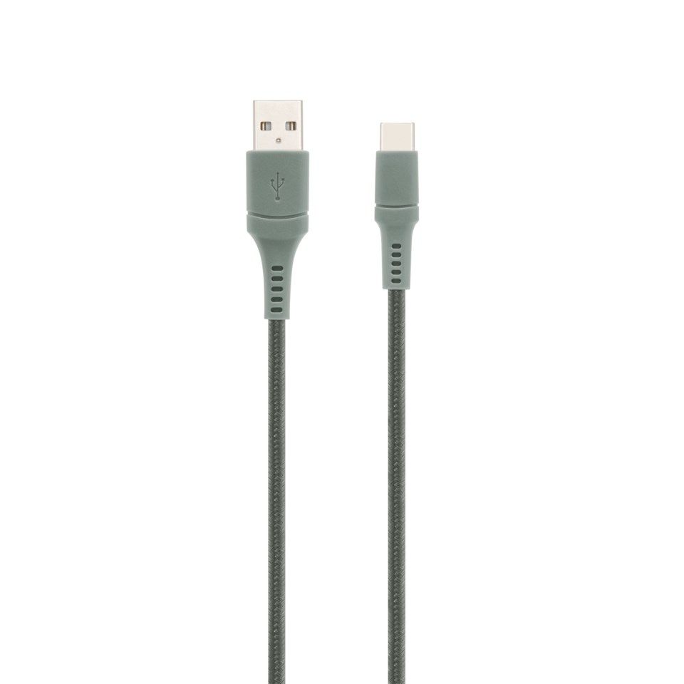 Linocell Colors USB-C-kabel 2,5 m Grønngrå