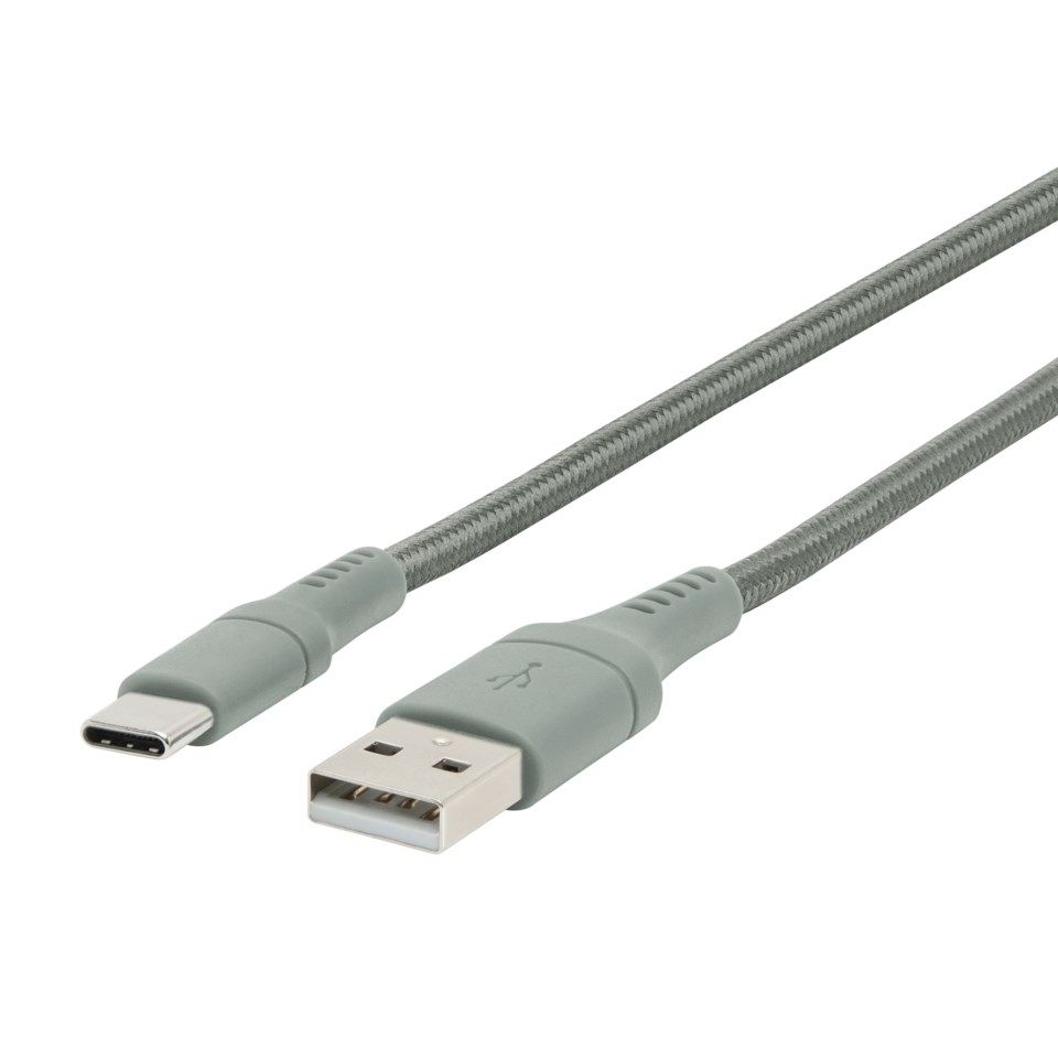 Linocell Colors USB-C-kabel 2,5 m Grønngrå