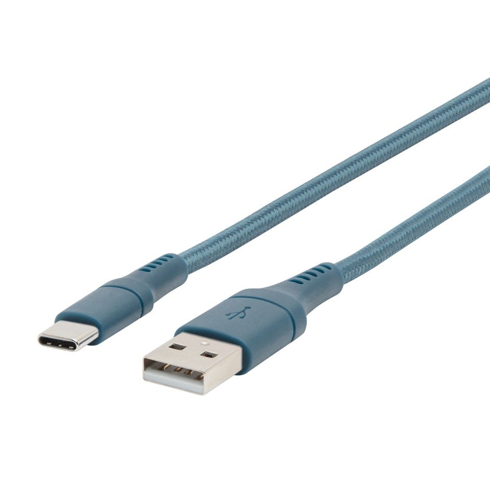 Linocell Colors USB-C-kabel 2,5 m Blå